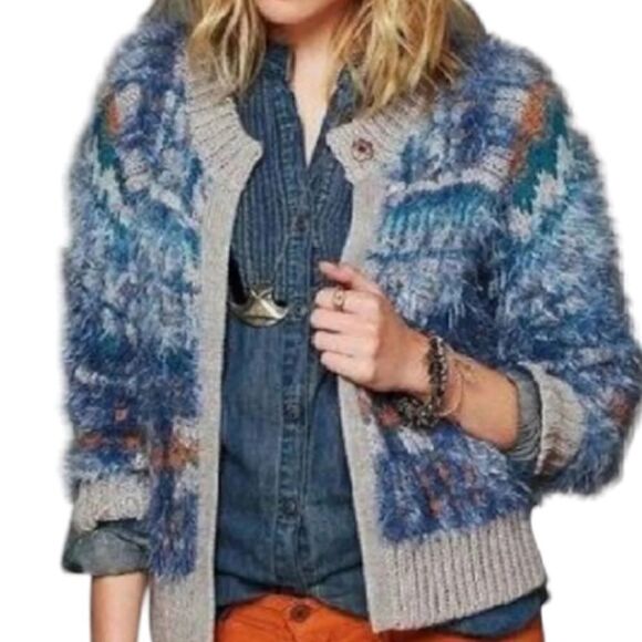 Free People Cardigan / Fuzzy Jacket Size Small ▪️ - Picture 1 of 11